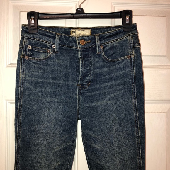 free people payton vintage denim jeans in dark sea - Picture 3 of 7